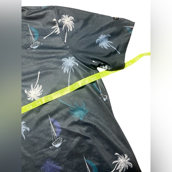 Yates Golf Men’s Performance Palm Tree And Sailboat Print Polo Size Medium - Picture 5 of 5